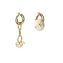 Load image into Gallery viewer, Best Handmade Asymmetrical Cross Pearls Silver Earrings