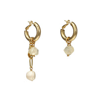 Load image into Gallery viewer, Best Handmade Mismatched Citrine Pearls Cross Earrings