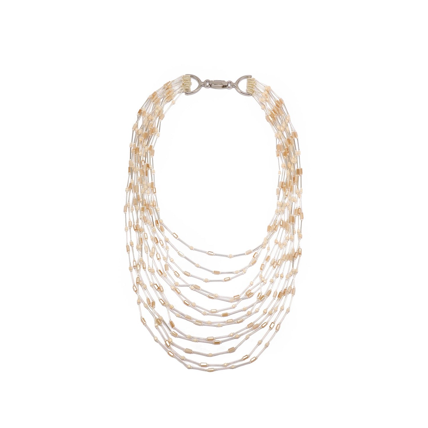 Wholesale Luxurious Multi Strand Handmade Beaded Statement Necklace Custom Bijoux