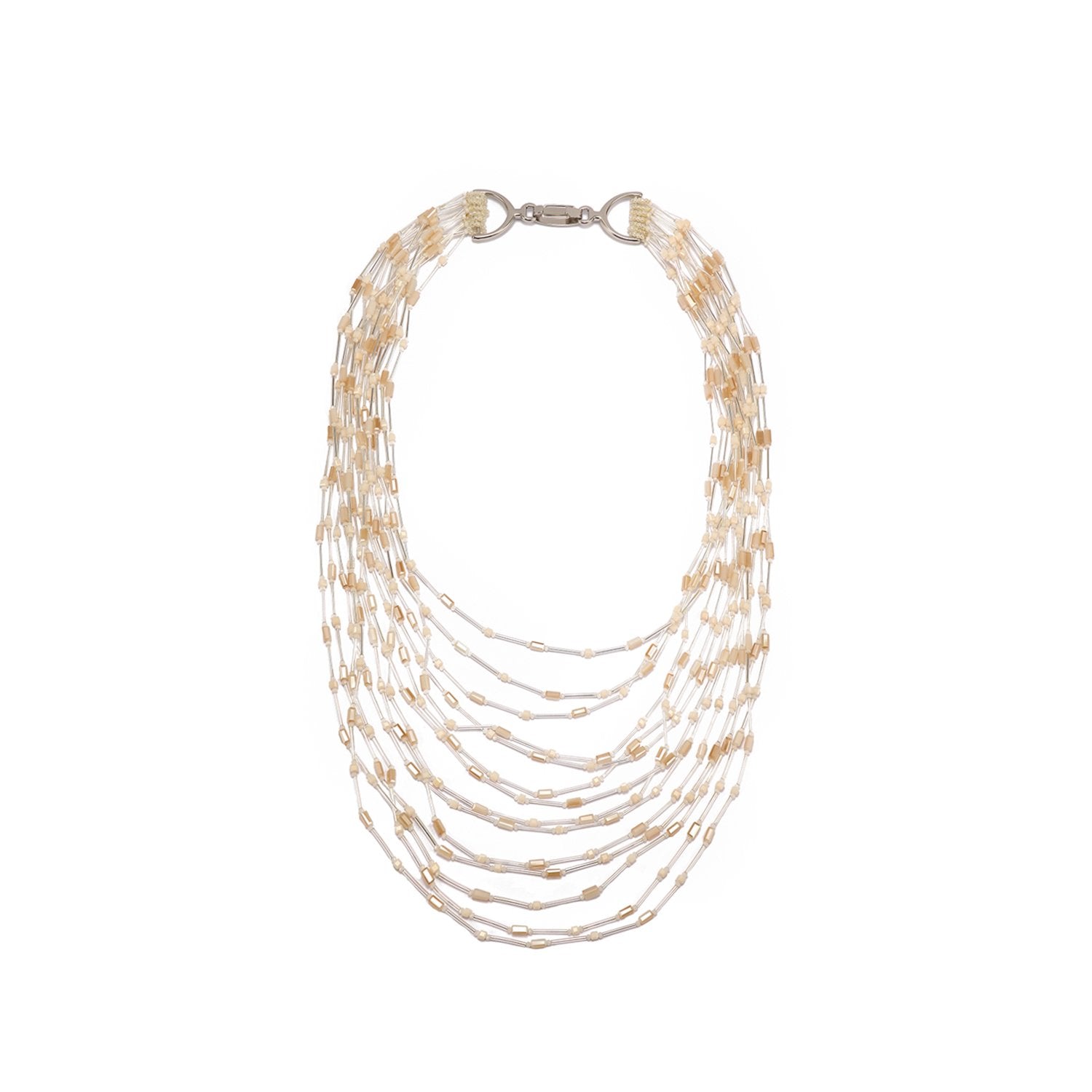 Wholesale Luxurious Multi Strand Handmade Beaded Statement Necklace Custom Bijoux