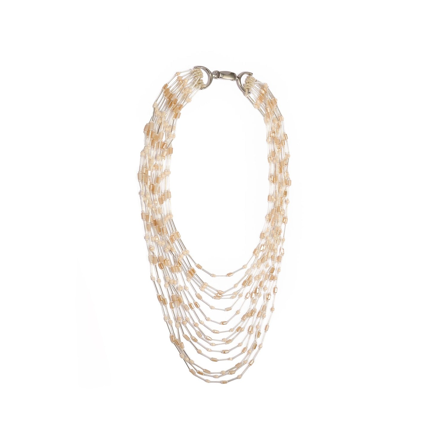 Custom Multi Strand Beaded Statement Long Handmade Necklace