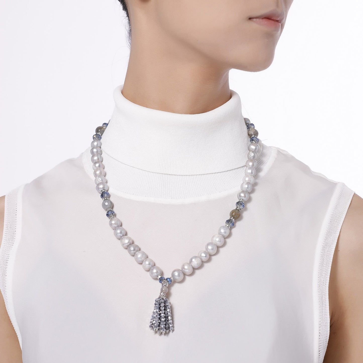 Custom Natural Pearl Stretchy Handmade Necklace & Bracelet