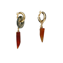 Load image into Gallery viewer, Best Handmade Agate Howlite Disc Mismatched Drop Earrings