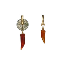Load image into Gallery viewer, Agate Howlite Disc Mismatched Drop Earrings