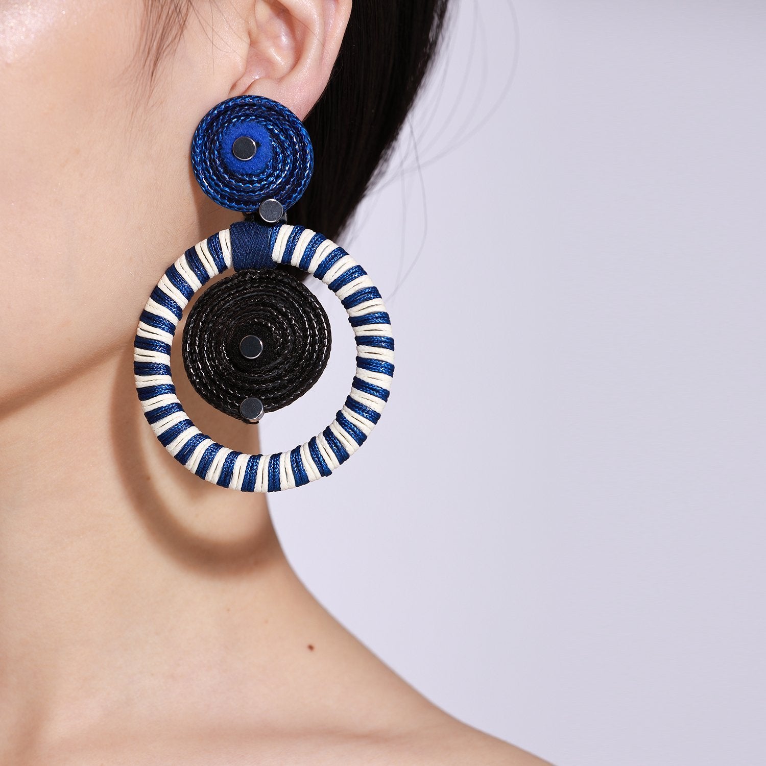 Custom Guanajuato Marine Handmade Over Sized Hoop Earrings