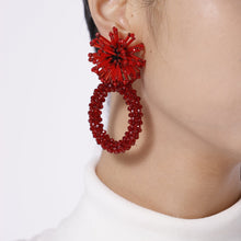 Load image into Gallery viewer, Best Handmade Flower Shaped Big Hoop Earrings