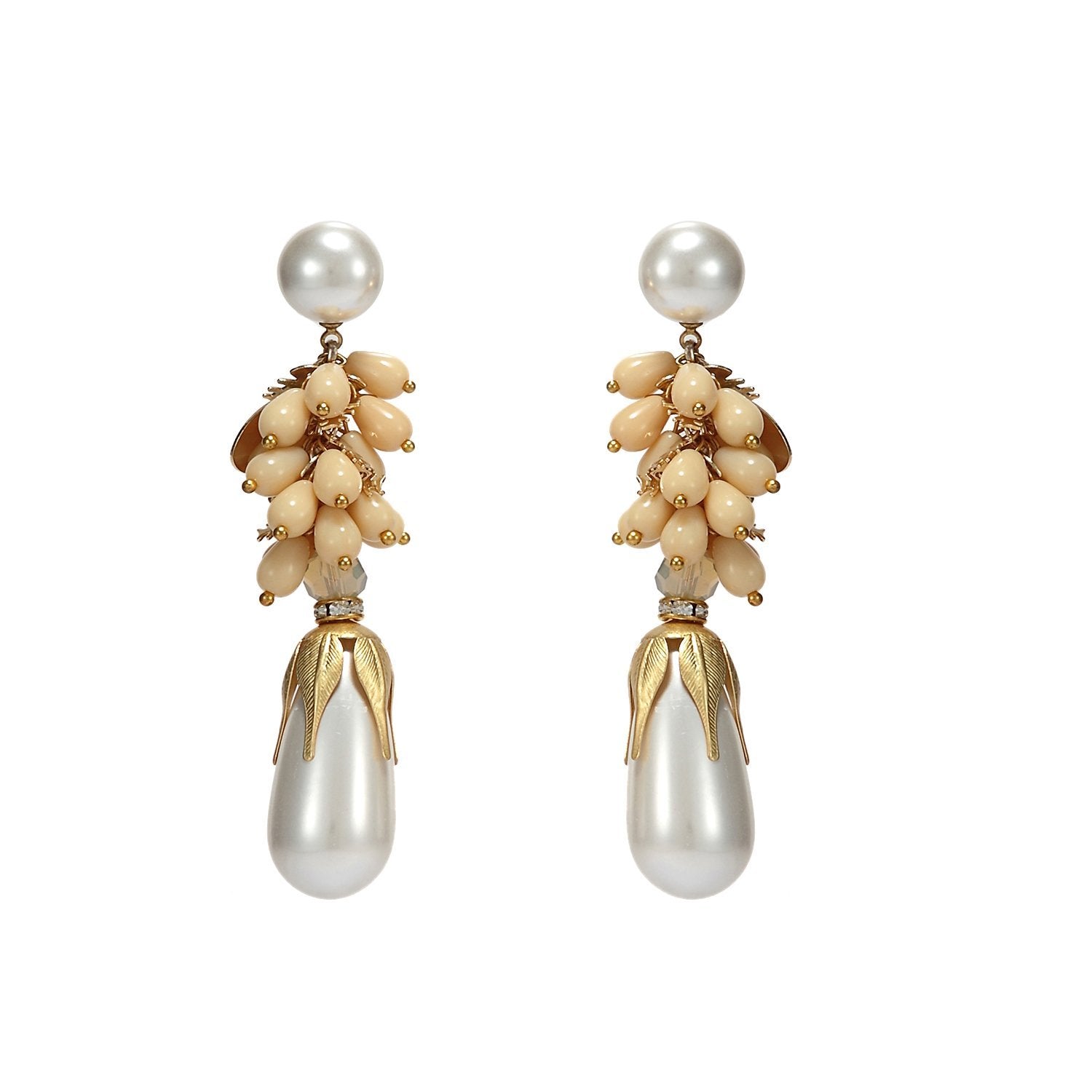 Wholesale Pearl Drop Statement Handmade Earrings Custom Bijoux