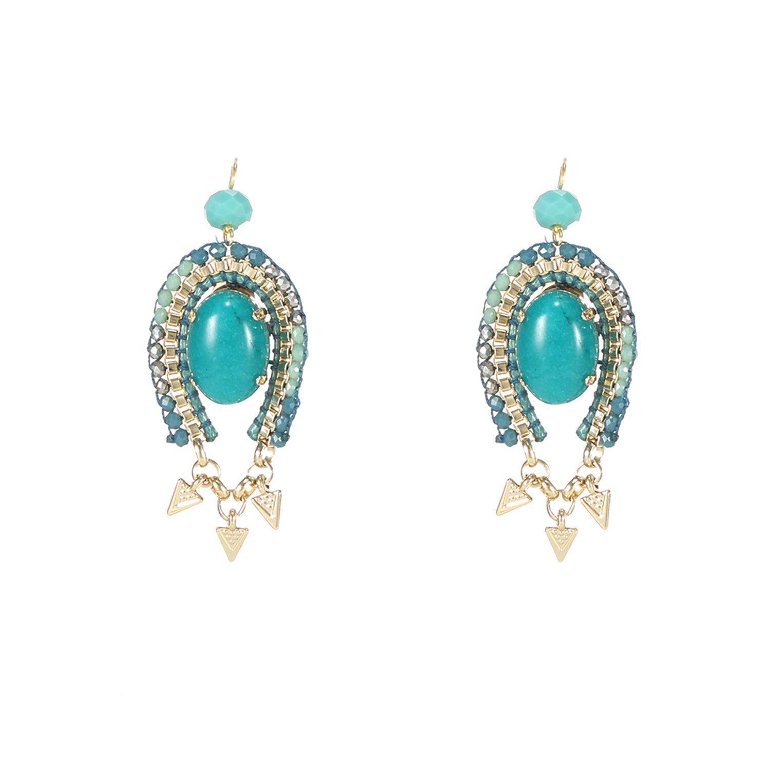 Wholesale Beautiful Cabochon Dangling Handmade Drop Earrings Custom Bijoux