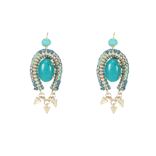 Wholesale Beautiful Cabochon Dangling Handmade Drop Earrings Custom Bijoux