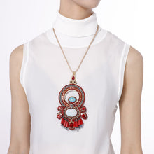 Load image into Gallery viewer, Custom Beautiful Soutache Braiding Ethnical Handmade Necklace