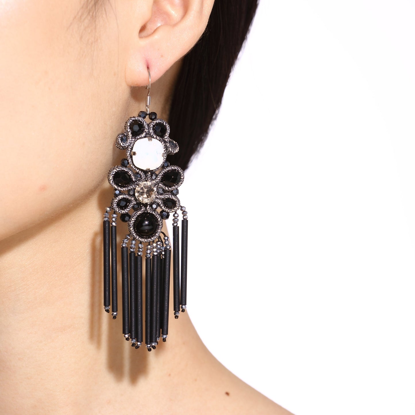 Custom Soutache Statement Handmade Luxury Drop Earrings