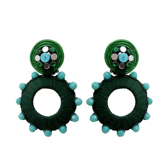 Wholesale Statement Handmade Hoop Earrings Waxed Cord Custom Bijoux