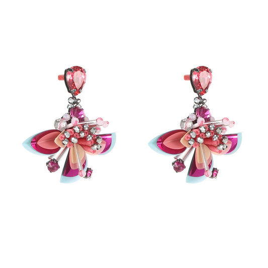 Wholesale Statement Tropical Flower Handmade Drop Earrings Custom Bijoux