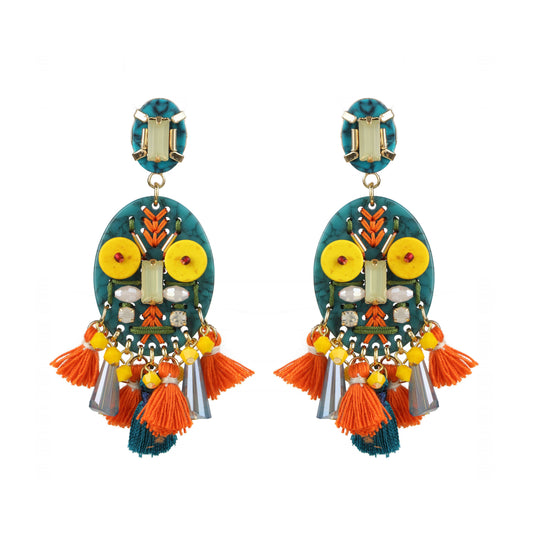 Wholesale Tribal Mask Handmade Earrings Custom Bijoux