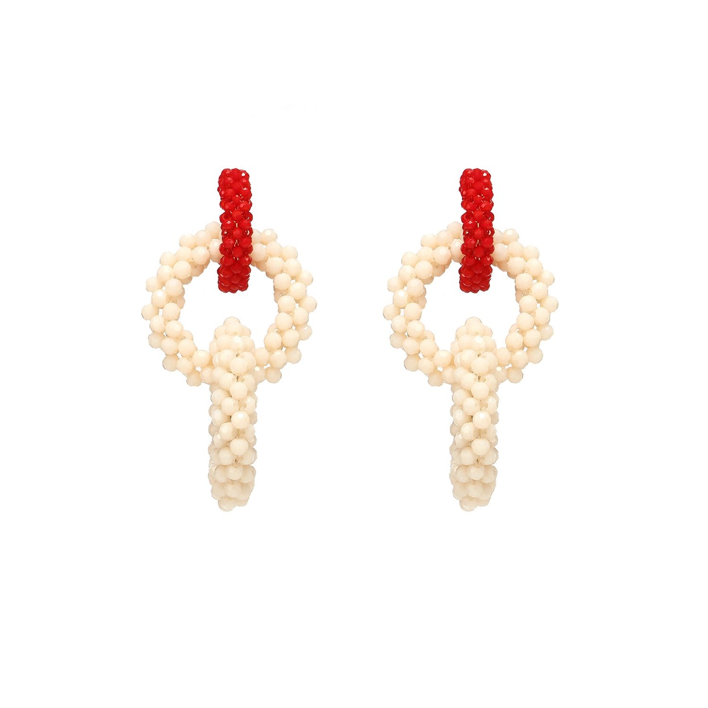 Wholesale Triple Beaded Hoop Handmade Earrings Custom Bijoux