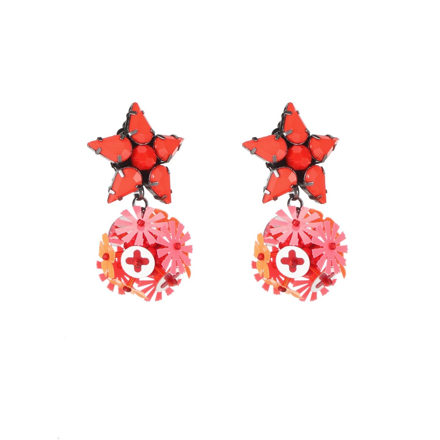 Wholesale Tropical Guanajuato Flower Ball Statement Handmade Drop Earrings Custom Bijoux