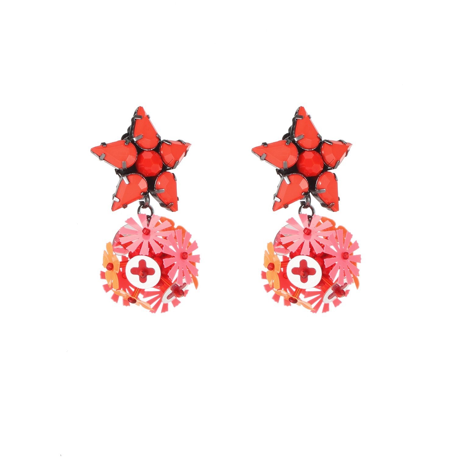 Wholesale Tropical Guanajuato Flower Ball Statement Handmade Drop Earrings Custom Bijoux