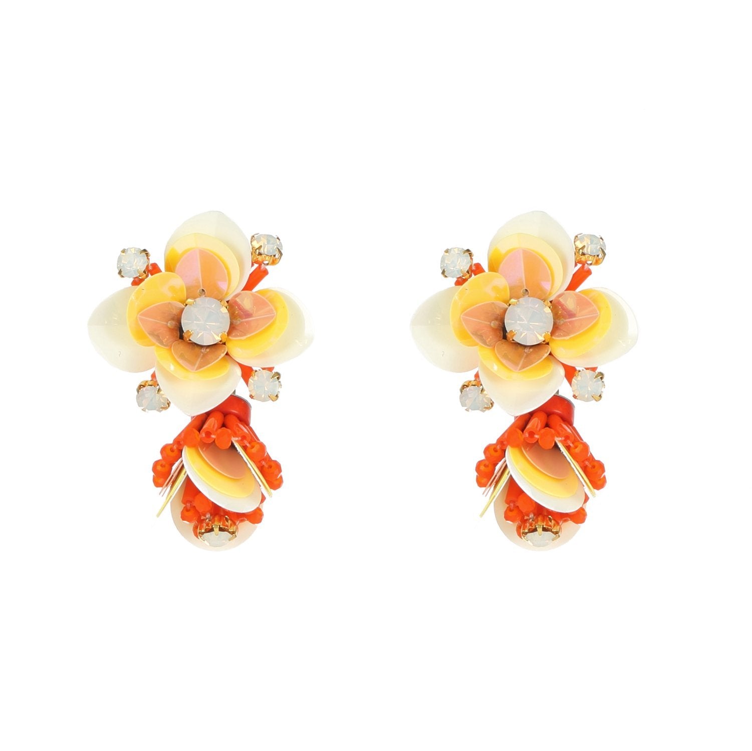 Wholesale Tropical Flower Statement Handmade Drop Earrings Custom Bijoux