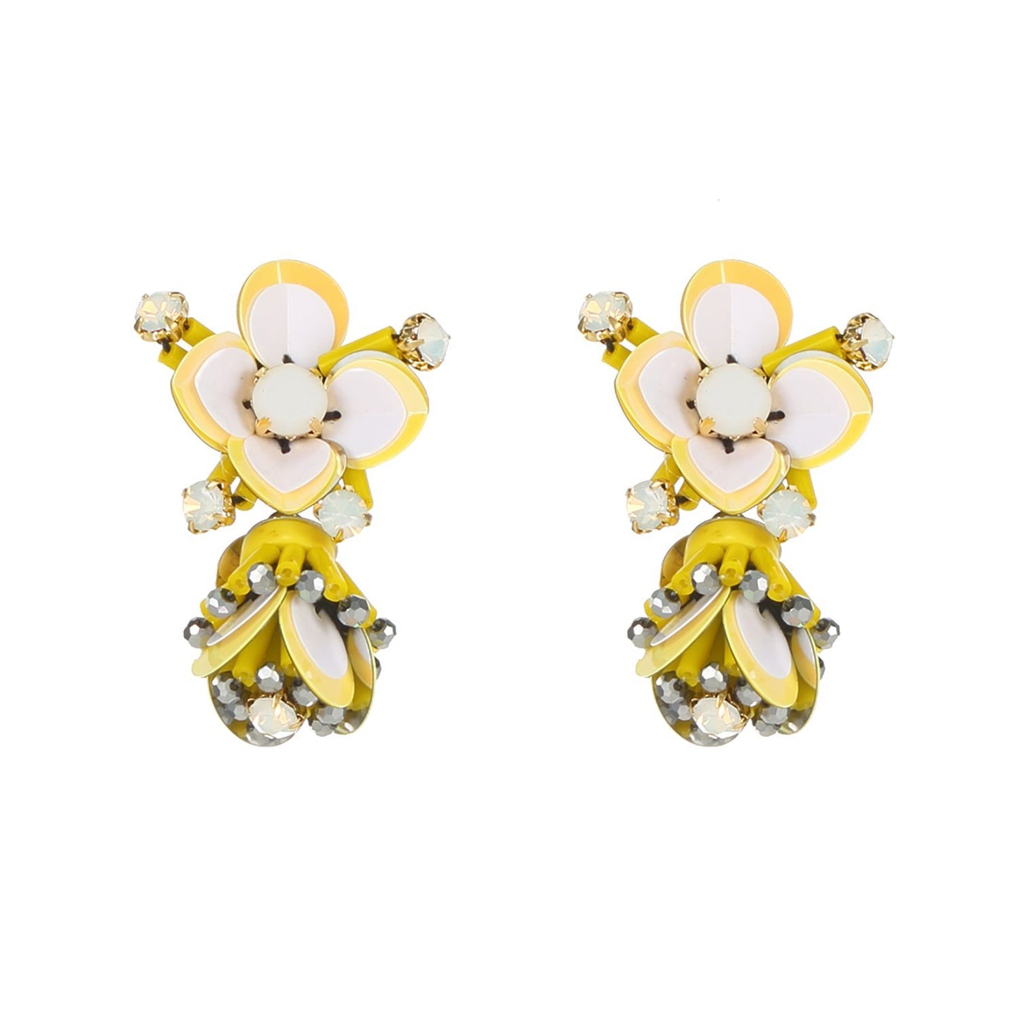 Custom Tropical Flower Statement Handmade Drop Earrings