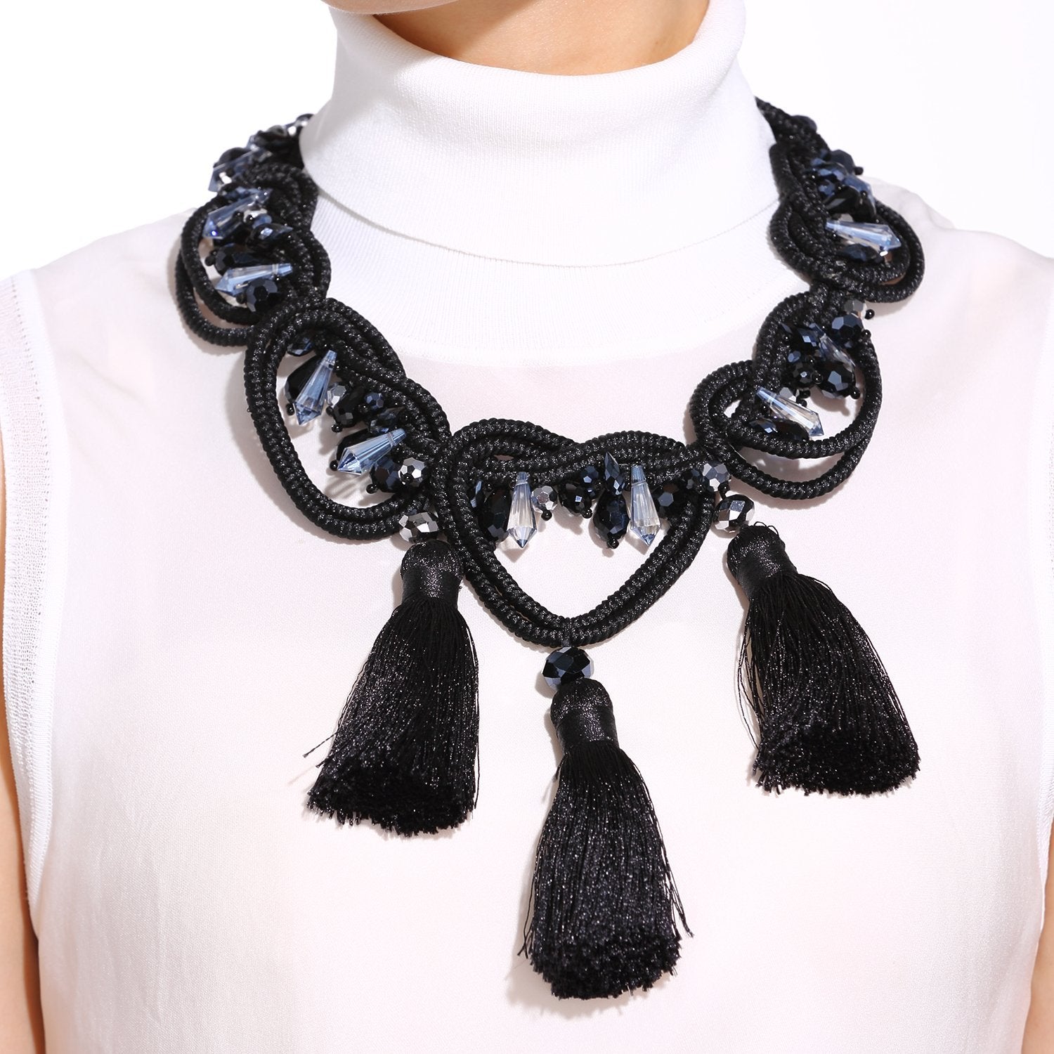 Custom Beautiful Expensive Handmade Macrame Art Statement Pendant Necklace