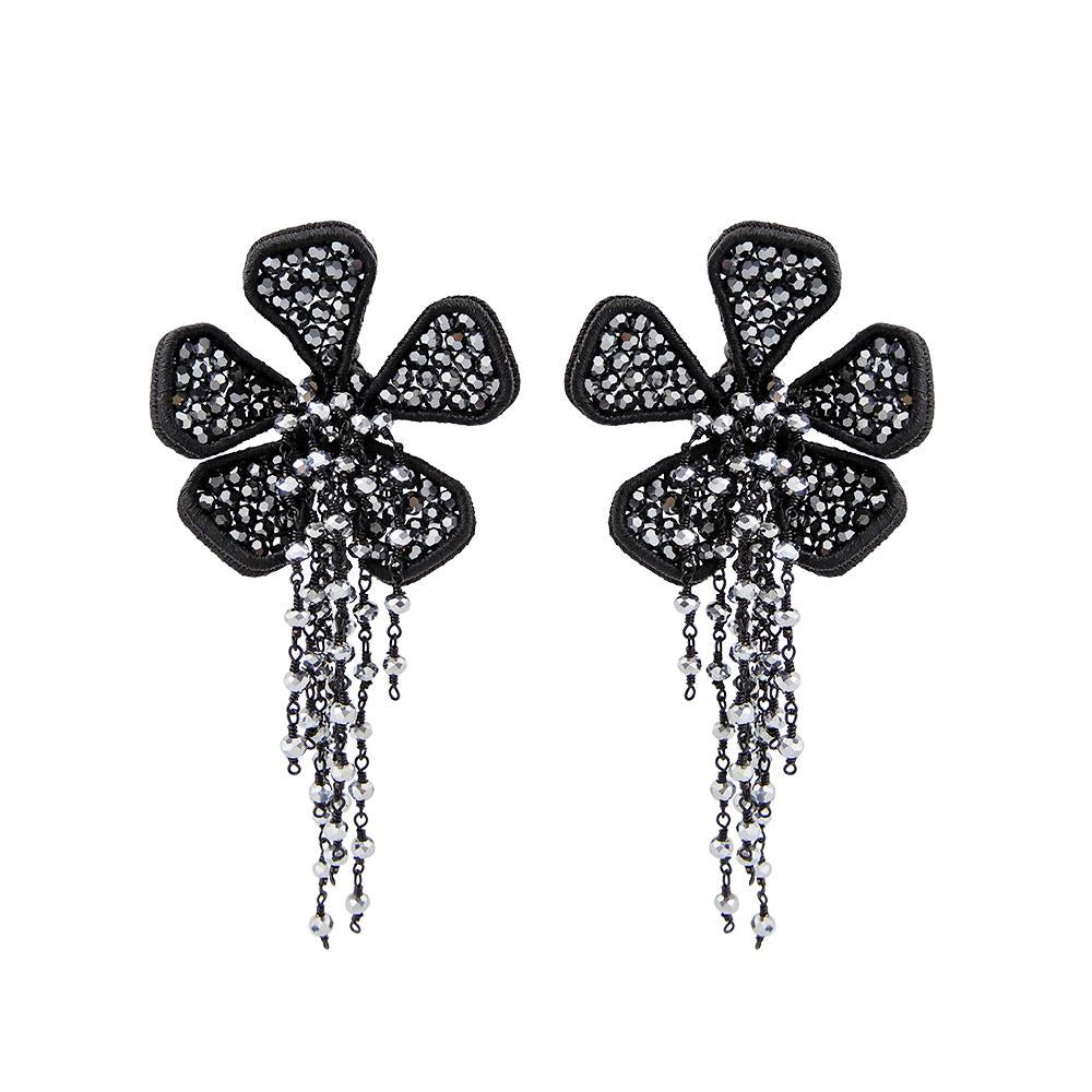 Wholesale Floral Tassel Handmade Earrings With Gothic Jewellery Custom Bijoux