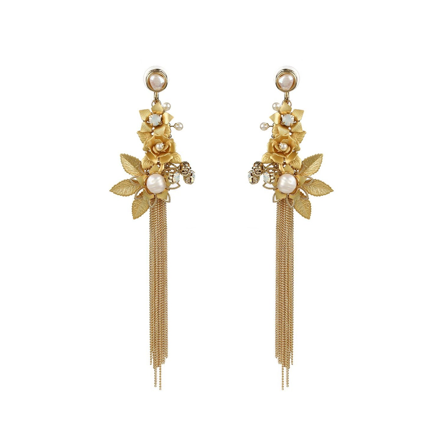 Wholesale Statement Golden Chain Tassels Handmade Drop Earrings Custom Bijoux