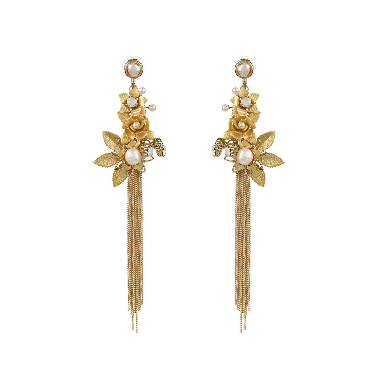Wholesale Statement Golden Chain Tassels Handmade Drop Earrings Custom Bijoux