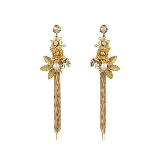Wholesale Statement Golden Chain Tassels Handmade Drop Earrings Custom Bijoux