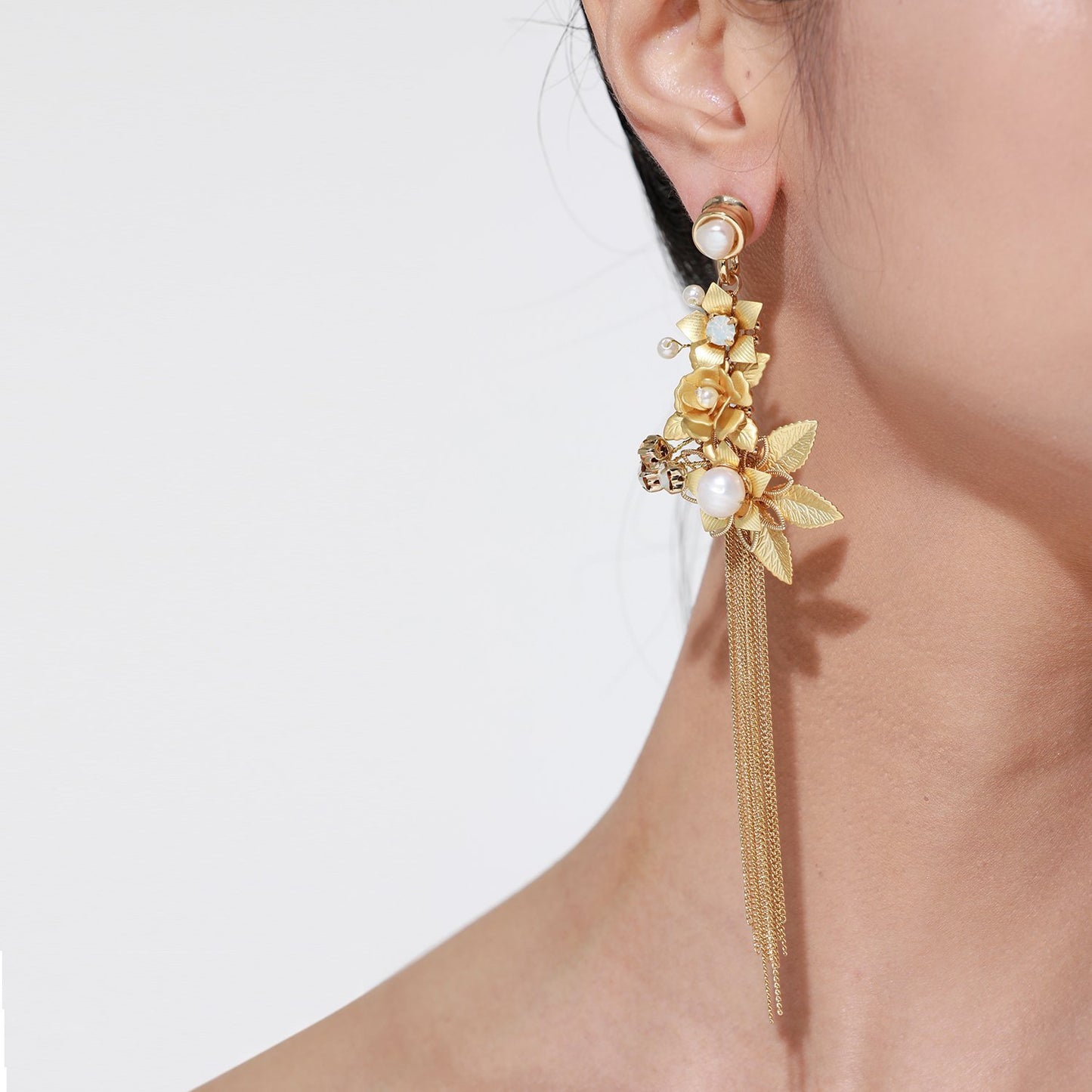 Custom Statement Golden Chain Tassels Handmade Drop Earrings