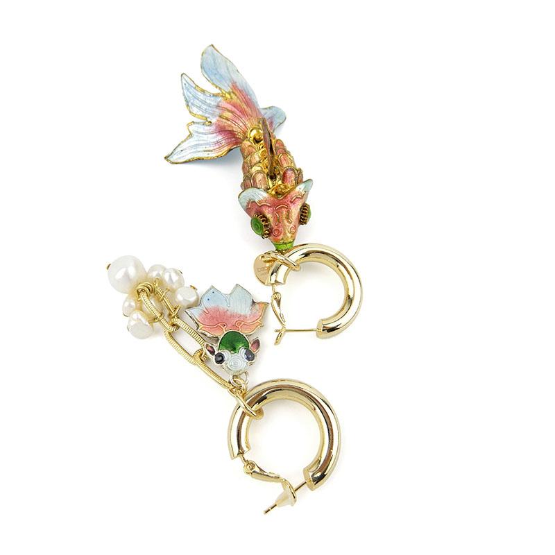 Wholesale Gold Drop Handmade Statement Earrings