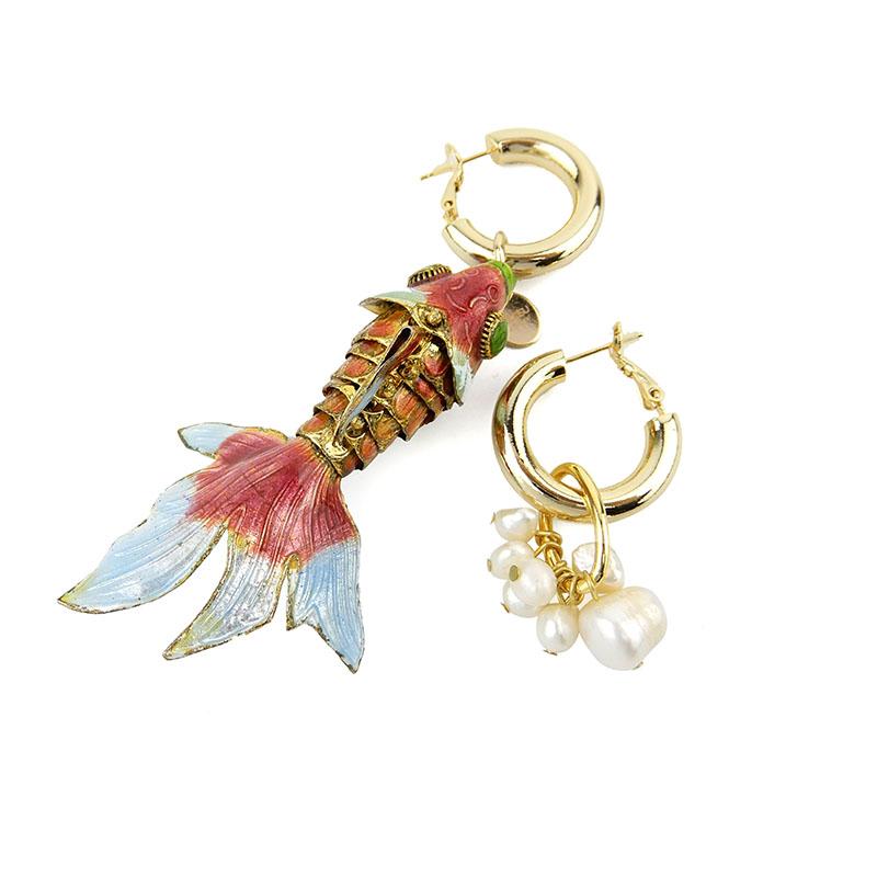 Wholesale Black And White Handmade Statement Earrings