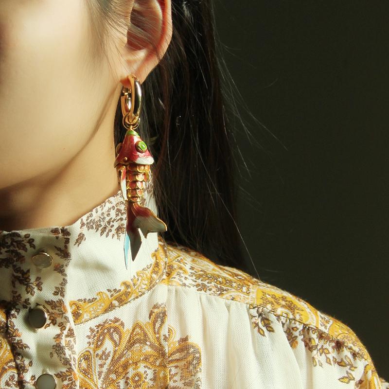 Wholesale Maroon Handmade Statement Earrings