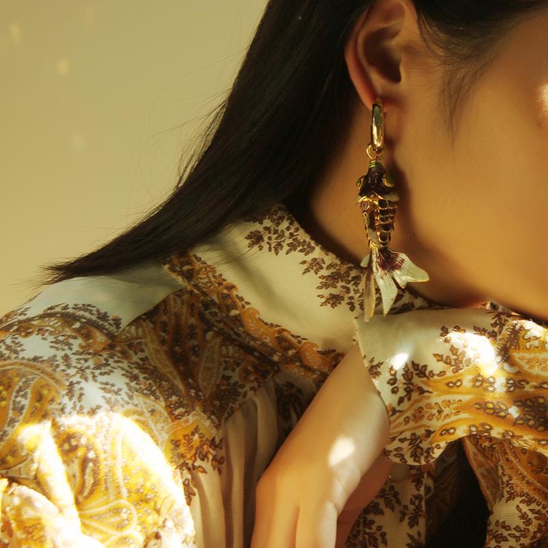 Wholesale Magenta Handmade Statement Earrings