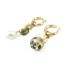 Load image into Gallery viewer, Vintage Cloisonne Earrings Mismatched