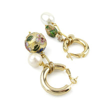 Load image into Gallery viewer, Vintage Cloisonne Earrings Mismatched