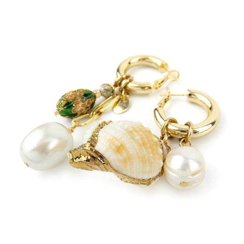 Vintage Cloisonne Earrings Mismatched