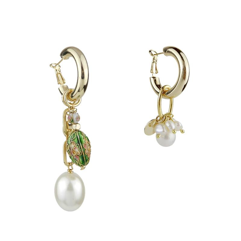 Best Handmade Vintage Cloisonne Earrings Mismatched