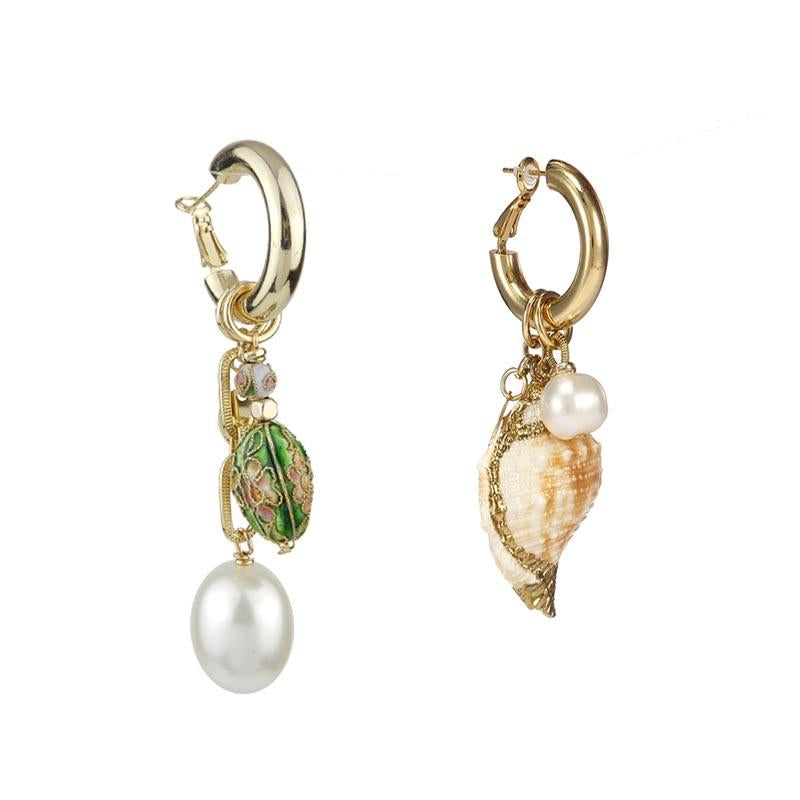 Discount Handmade Vintage Cloisonne Earrings Mismatched