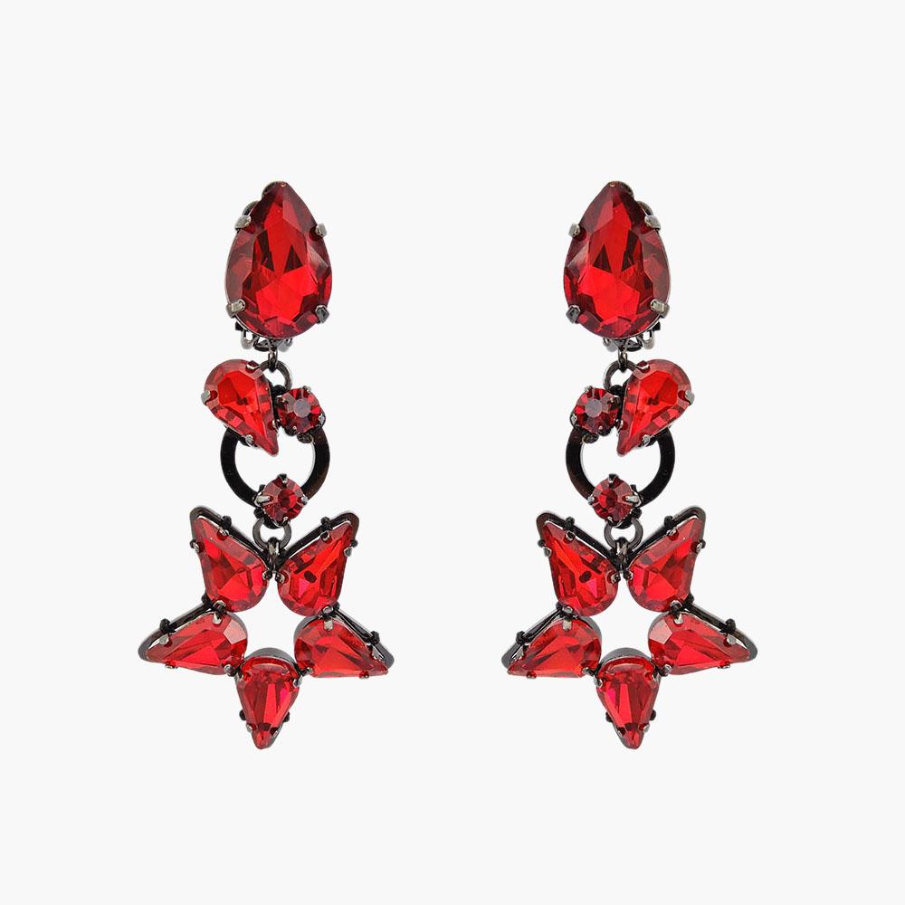 Custom Dangling Crystal Star Handmade Drop Earrings Roaring 20s Jewelry