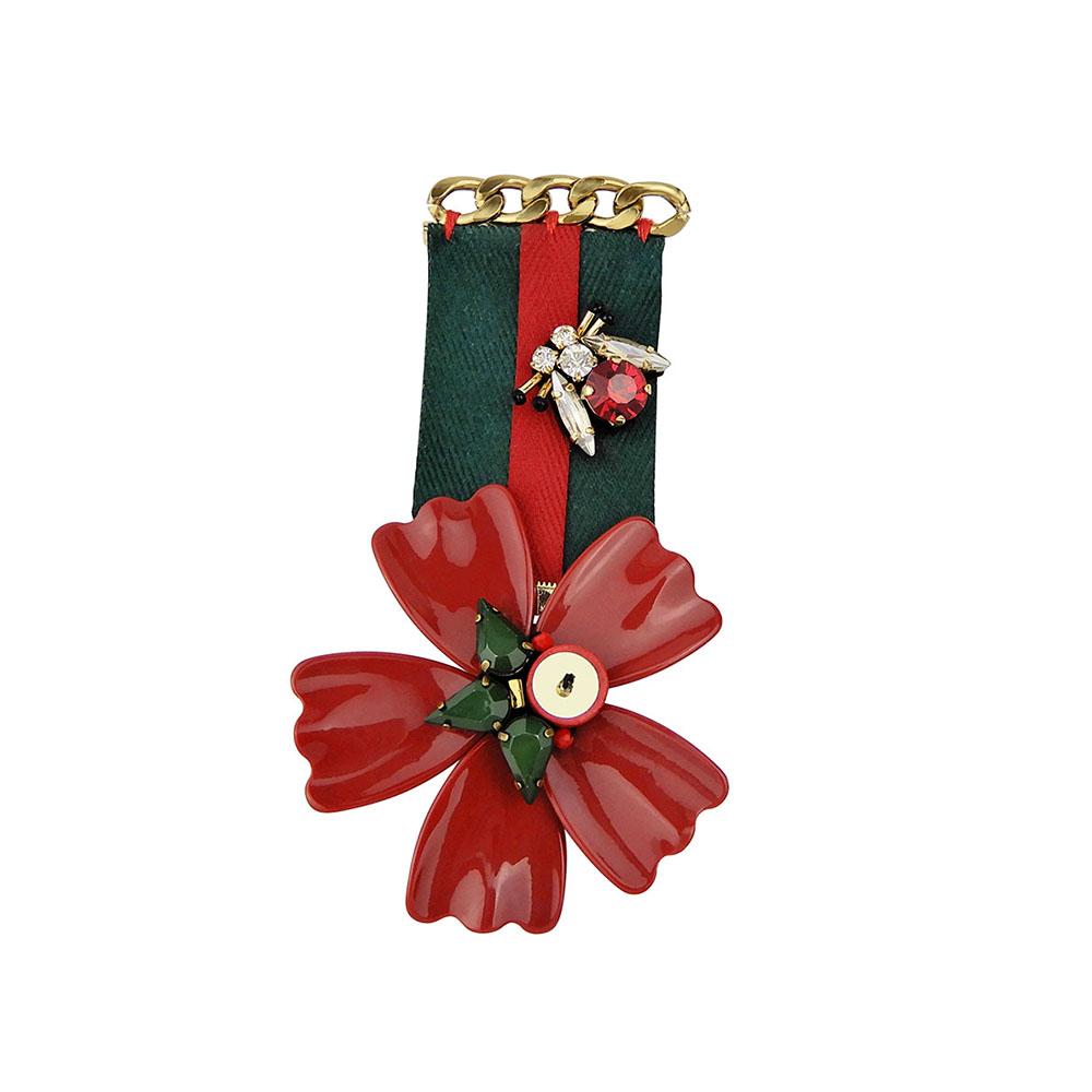 Wholesale Alpine Plants Crystal Bee Handmade Brooch Custom Bijoux