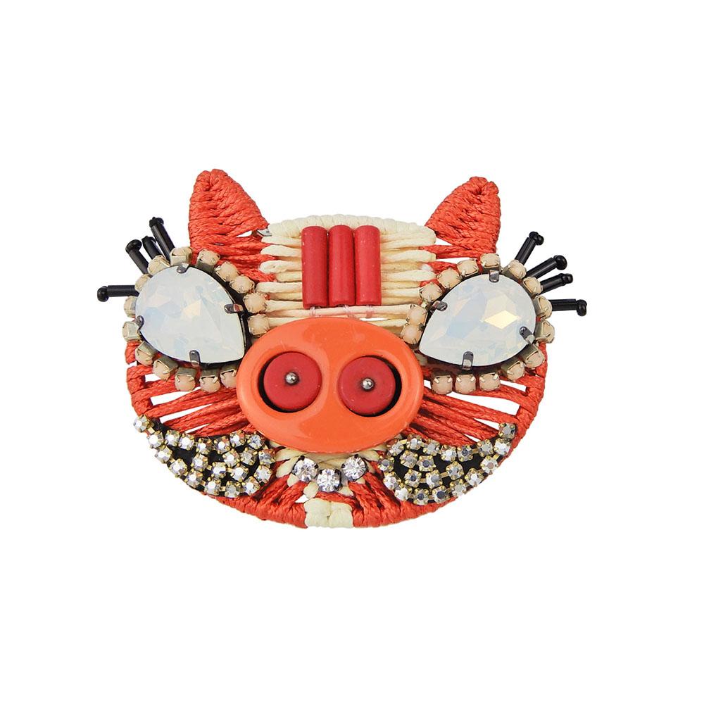 Custom Red Handcrafted Brooch