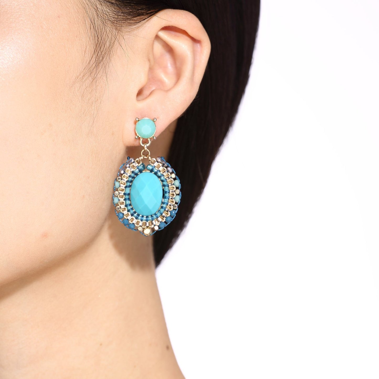 Custom Wire Wrapped Bead Handmade Hoop Earrings