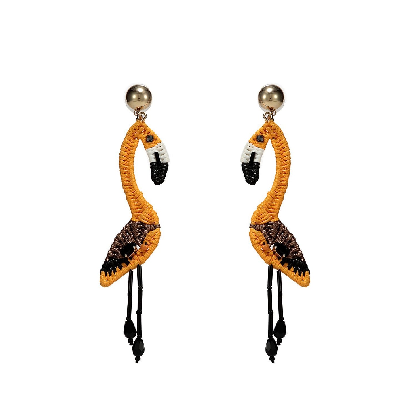 Wholesale Guanajuato Woven Flamingo Handmade Drop Earrings Custom Bijoux