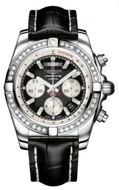 Custom Black Watch Dial AB011053/B967-CROCD