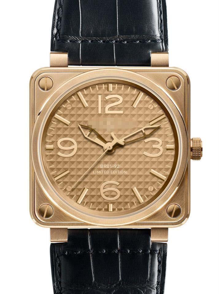 Custom Leather Watch Straps BR01-92-Rose-Gold-Ignot