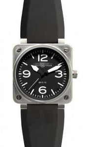 Custom Rubber Watch Bands BR01-92-Steel-Black