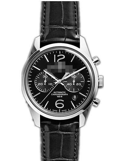 Customized Leather Watch Straps BRV-126-OFFICER-BLK-S