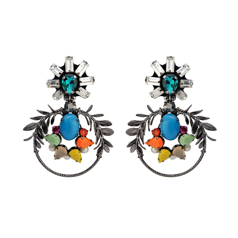 Wholesale Guanajuato Statement Olive Leaf Wreath Handmade Earrings Custom Bijoux