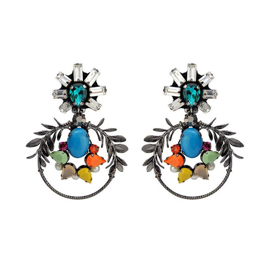 Wholesale Guanajuato Statement Olive Leaf Wreath Handmade Earrings Custom Bijoux