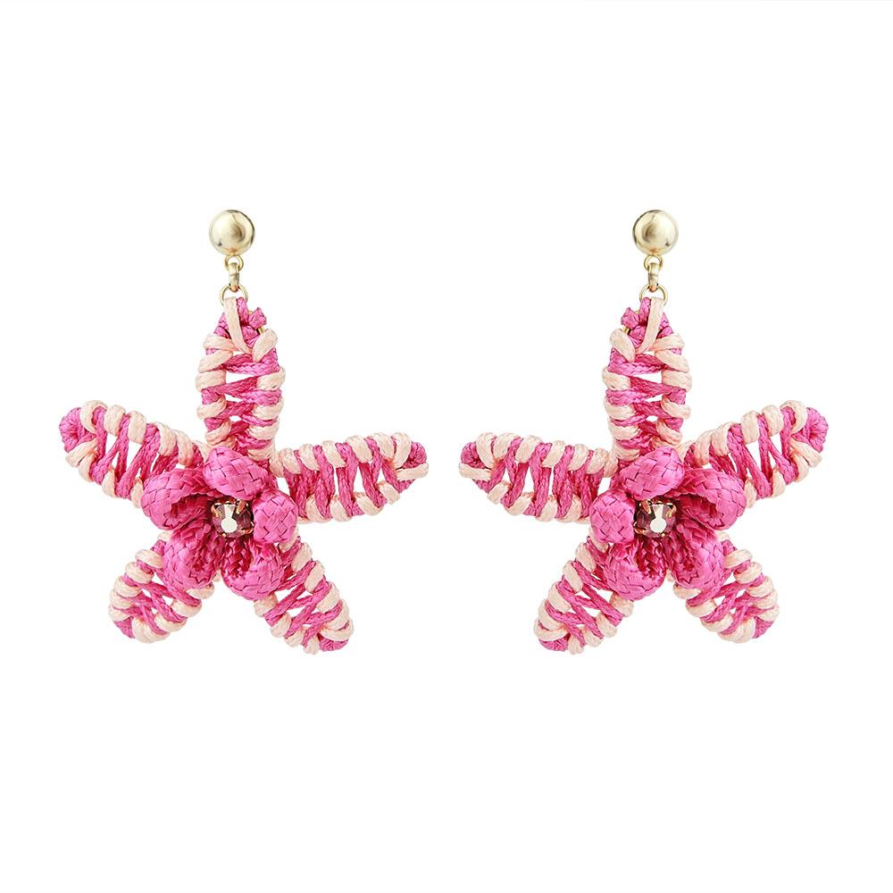 Custom Alpine Plants Cords Woven Star Handmade Earrings